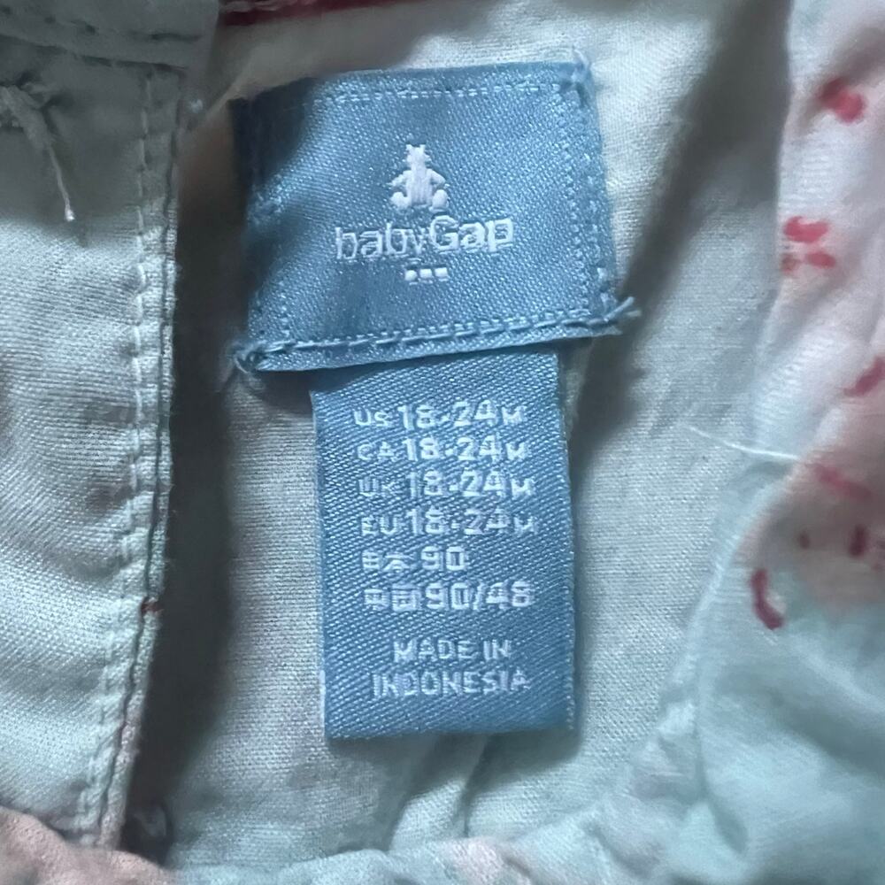 ❤️ 3/$25 baby GAP Floral Dress with Light Teal Background 100% Cotton | 18-24mo - Picture 3 of 4